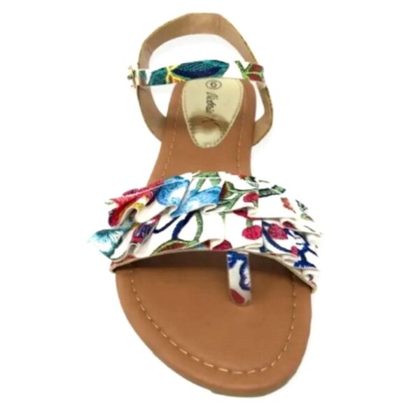 Colorful Floral Women's Sandals Sz 10 - Picture 1 of 4